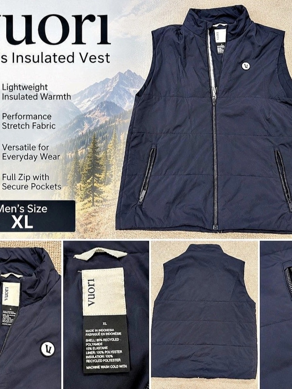 Vuori Echo Insulated Vest Blue XL